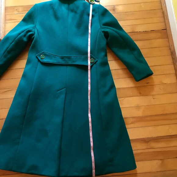 Vintage 1970's 100% wool emerald green coat - Picture 12 of 16